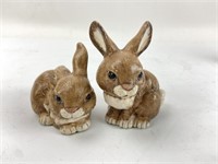 Vintage Ceramic Hand Painted Bunny Figurines