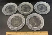 (5)GLASS SNACK PLATES