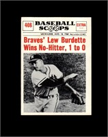 1961 Nu Card Scoops #408 Braves No-Hitter VG-EX+