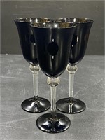 Black Amethyst Crystal Wine Glasses