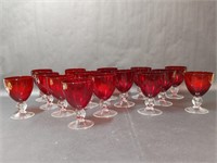 Red Glass Wine Glasses Clear Glass Stem