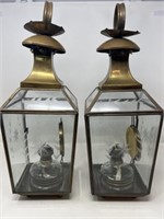 Pair of Carriage Style Oil Lamp Lanterns