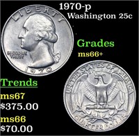 1970-p Washington Quarter 25c Grades GEM++ Unc