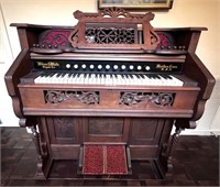 Wilcox & White Ornate Walnut Foot Pedal Organ