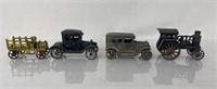 Cast Iron Toys w/ Cars, Truck, & Tractor