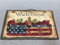 Welcome Sign Painted on Slate