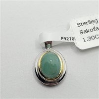 SILVER EMERALD(1.3CT)  PENDANT (~WEIGHT 1.58G)