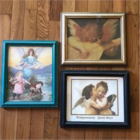 (3) Framed Angel Art Prints