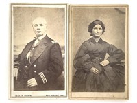 CDVs Woman in Mourning Dress, Naval Officer