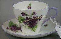 SHELLEY CUP AND SAUCER - VIOLETS PATTERN