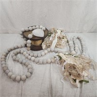 GE spool & wood/lace garland