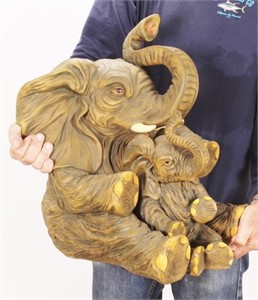 Elephant Mother & Baby Statue, Composite
