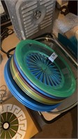 Colorful plastic plates and Metal strainer