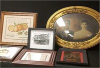 6 assorted framed wall art