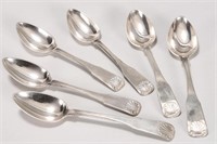 Set of Six Danish Silver Spoons,
