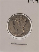 90% Silver 1945 Mercury Head Silver Dime