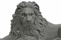 LARGE CAST IRON LION DOORSTOP, 27.5"L