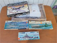 (5) Ship & Aircraft Model Kits, Not Complete