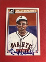 Donruss Carl Hubbell Autographed Card