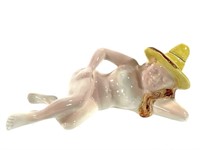 Ceramic Bathing Woman Figurine Decanter Bottle