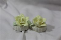 Lot of 2 Vintage Porcelain Flowers