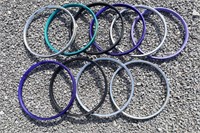 Lot of 10 20" bike rims various colors