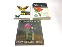 3 Hard Bound Butterflies & Flowers Books