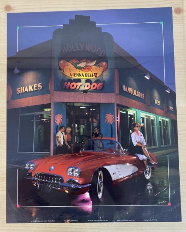Corvette poster 16”x20”, unframed, glass not