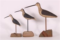 Lot of Three Shorebirds by Stevens, On Stand,