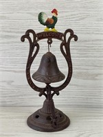 CAST IRON TABLE TOP BELL WELCOME ROOSTER
