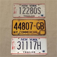 3 New York License Plates  Commercial & Trailer