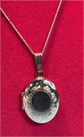 Sterling Silver Locket on 18" Sterling Chain