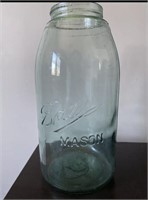 E2) Vintage light blue Ball Mason jar Triple L