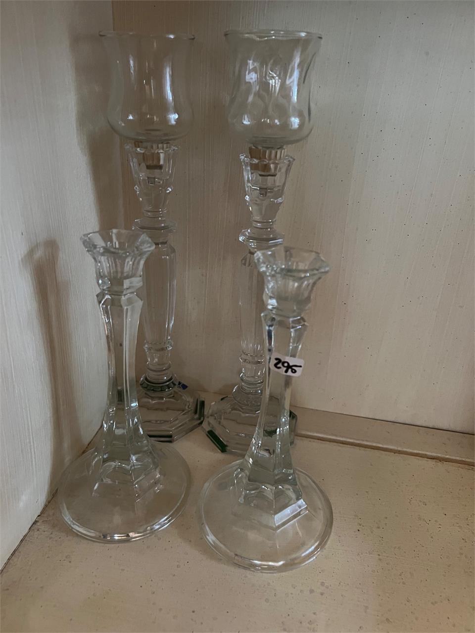 CRYSTAL CANDLE STICKS 4pc