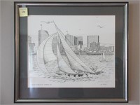 A Limited Edition Print, Harbour Scene:  Gil McGue