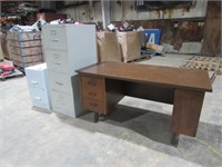 Desk and Filing Cabinets-