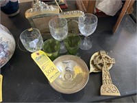 ASSORTED CRYSTAL WINE GLASSES
