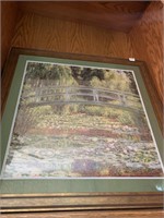 Large Framed Print of Monet Lillies Painting