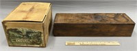 2 Wood Advertising Boxes Store Display