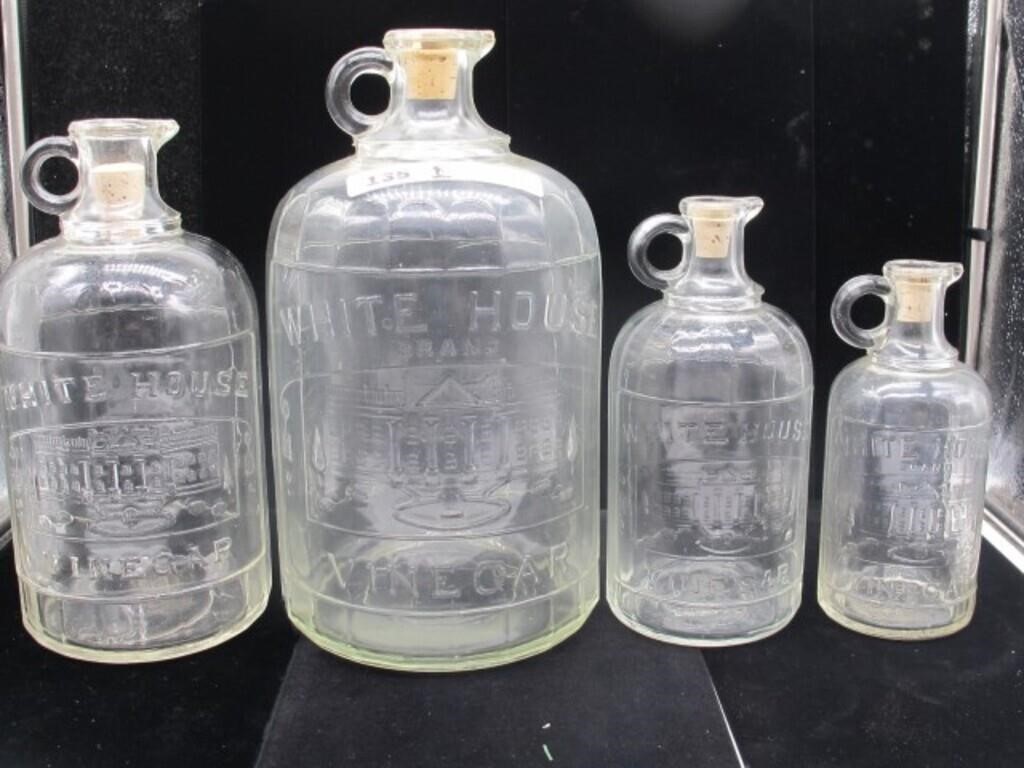 WHITE HOUSE VINEGAR 4 JAR SET TALLEST IS 12 IN