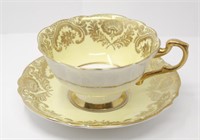 VINTAGE PARAGON YELLOW & GOLD CUP & SAUCER