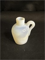 Antique Hand Blown Mini opalescent jug crack at