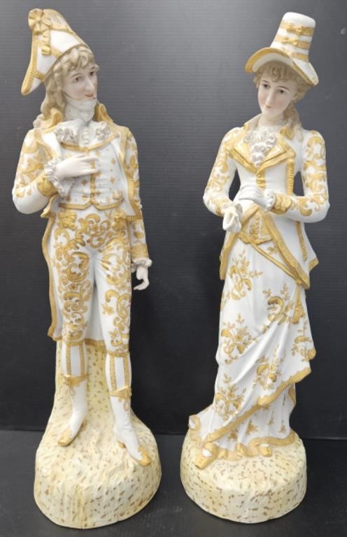 Pair Bisque Porcelain Figures
