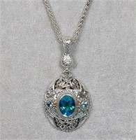 Sarda Sterling Silver Quartz Pendant Necklace