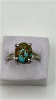 Vintage Genuine Kingman Turquoise Sterling Ring