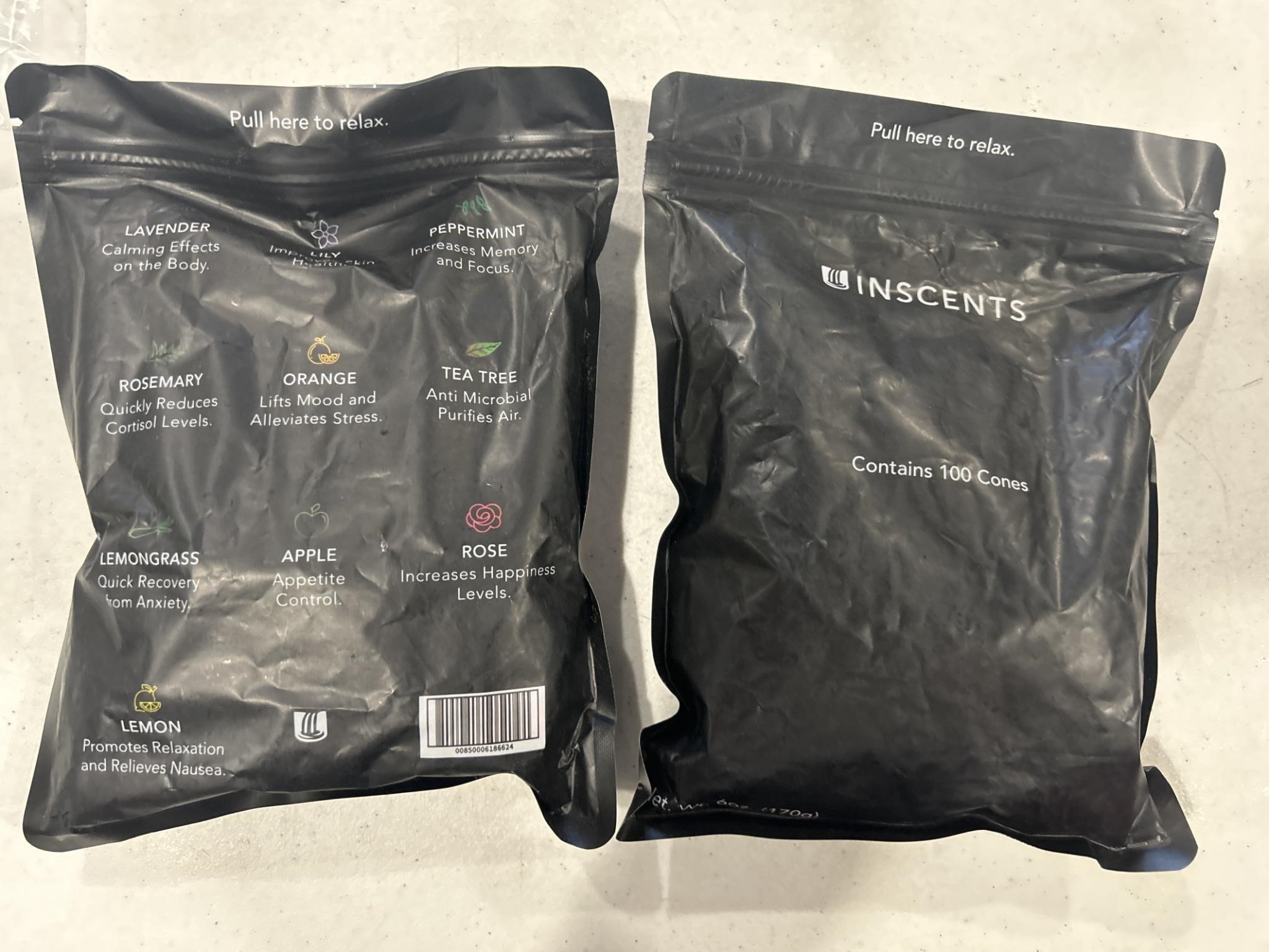 2 Pk 100 count Inscents Cones Mixed Scent Bag