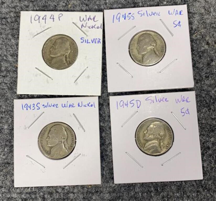 4 Jefferson War Nickels