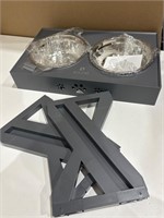 NEW $65 Elevated Pet Feeder Table with 2 Bowls