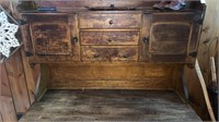 Hoosier style primitive bakers cabinet, 2 piece