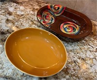 Two Gail Pittman Pottery Serving Bowls for Beau